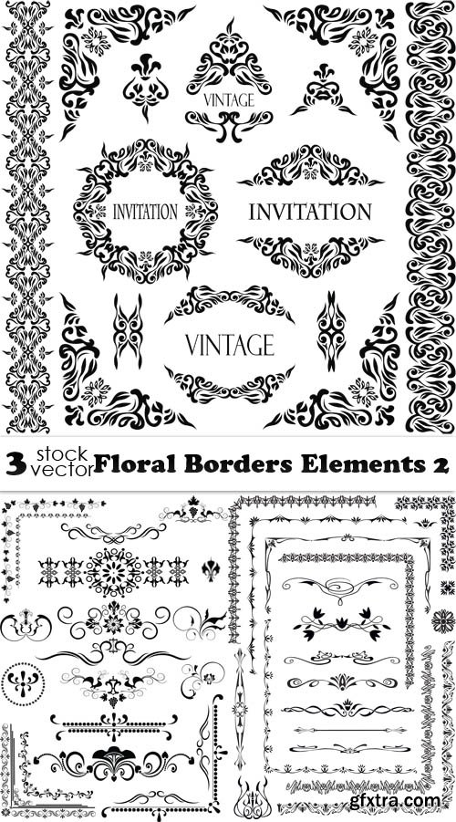 Vectors - Floral Borders Elements 2