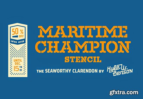 Maritime Champion Stencil Font Family - 4 Fonts