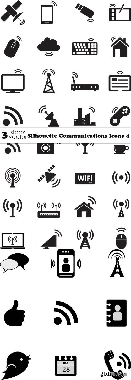 Vectors - Silhouette Communications Icons 4