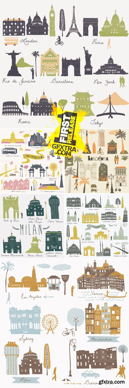 Travel & Tourism Locations Icons Vector