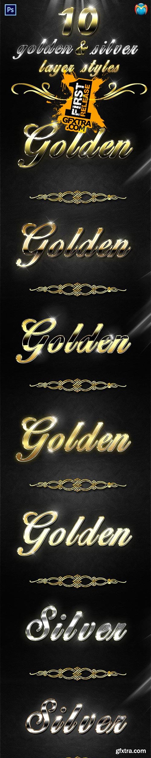GraphicRiver - Golden & Silver Layer Styles V.2