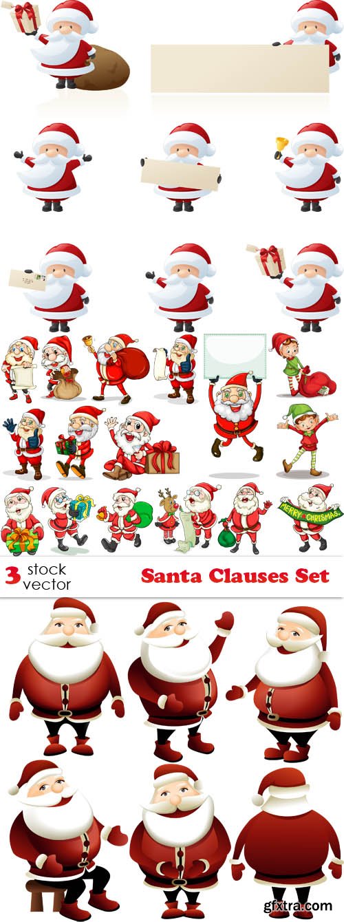 Vectors - Santa Clauses Set