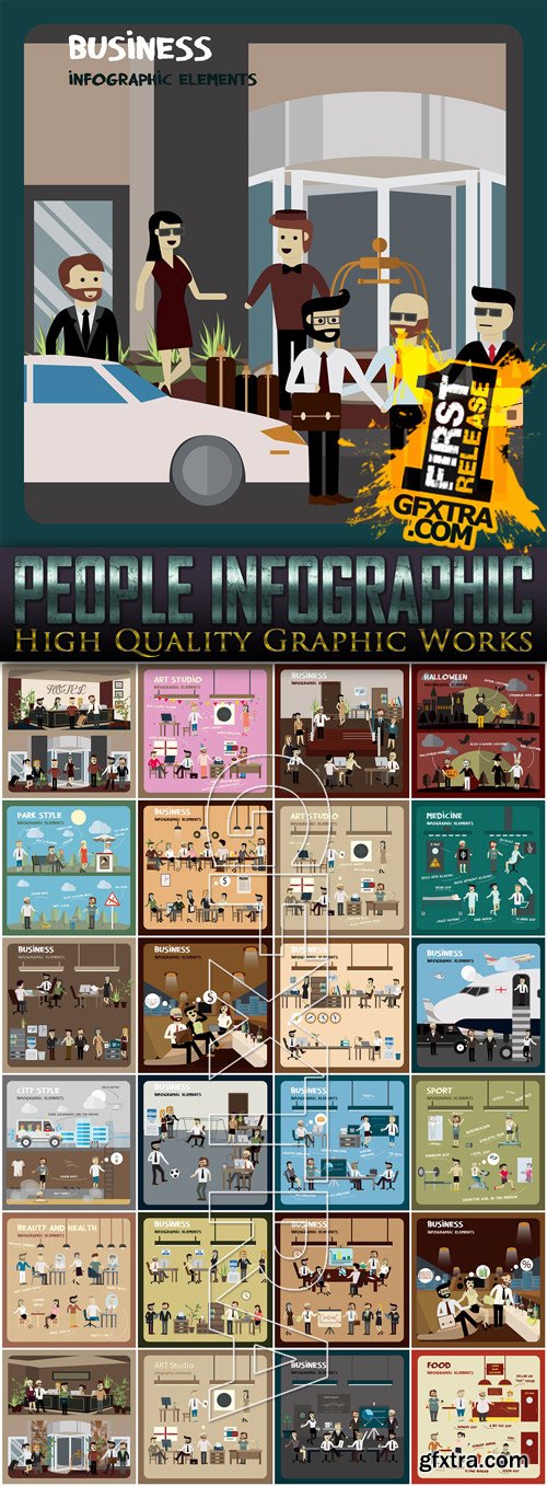 People Infographic Elements, 25 EPS