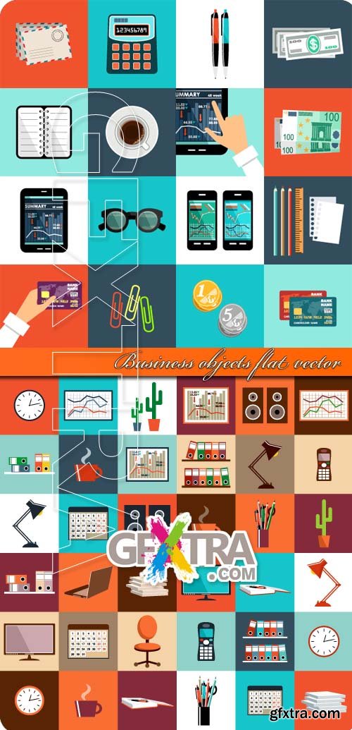 Business objects flat vector