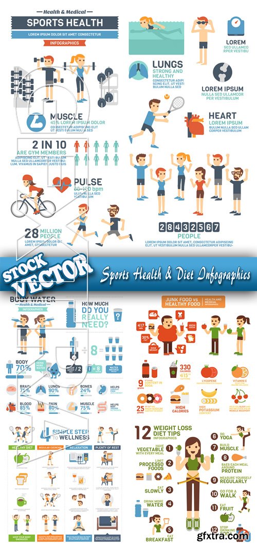 Stock Vector - Sports Health & Diet Infographics