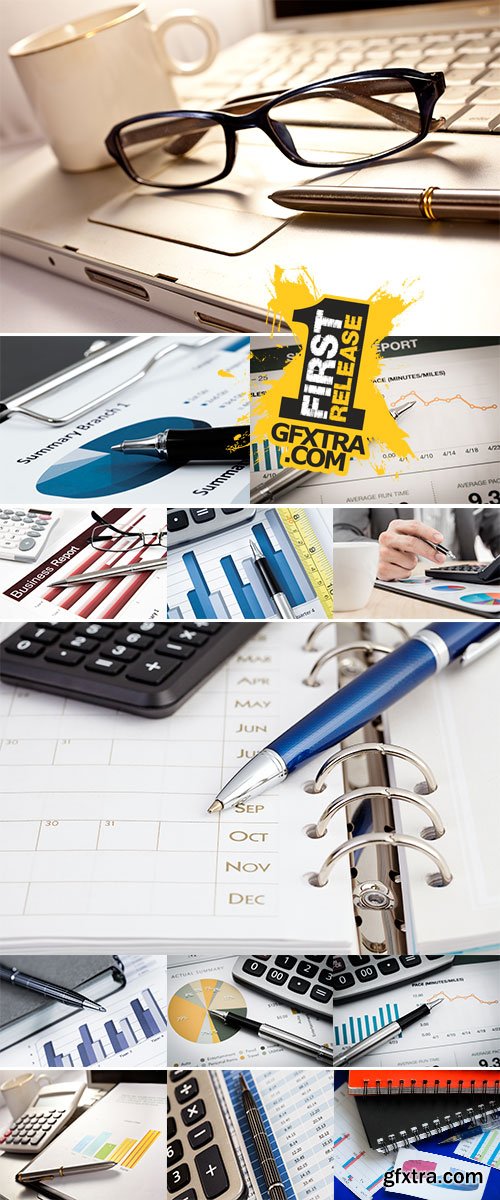 Stock Photo Showing business and financial report, Accounting