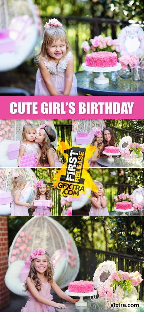 Stock Photo - Cute Little Girl\'s Birthday