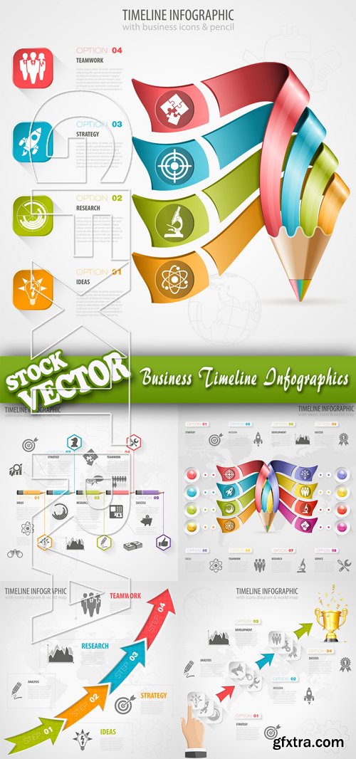Stock Vector - Business Timeline Infographics