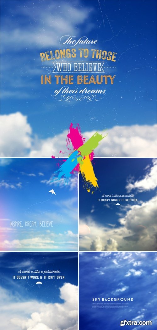Blue Sky & Clouds Backgrounds Vector