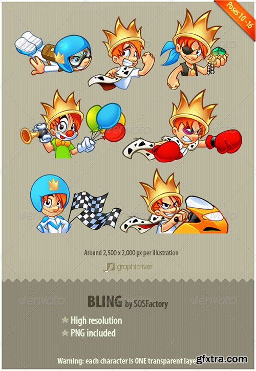 GraphicRiver - Bling Series 10-16: mascot design