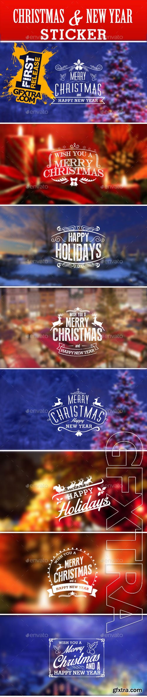 GraphicRiver - Christmas & New Year Sticker
