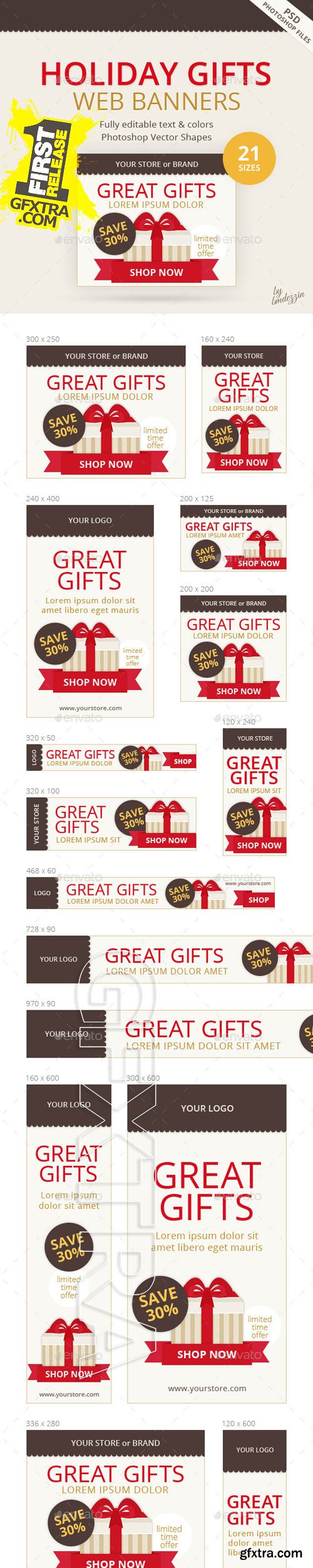 GraphicRiver - Holiday Gifts Web Banners
