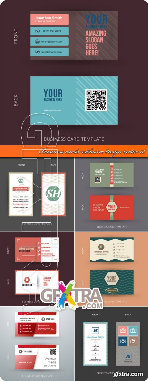 Business cards exclusive design vector 15
