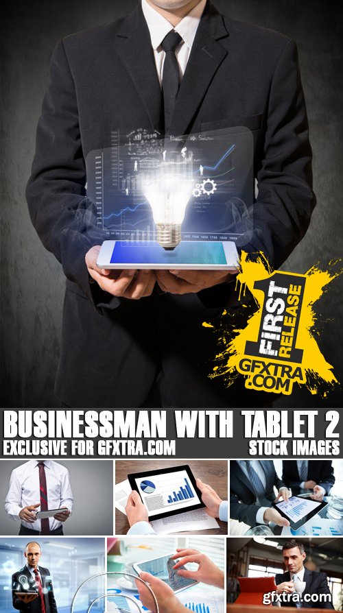 Stock Photos - Businessman with tablet 2, 25xJPG