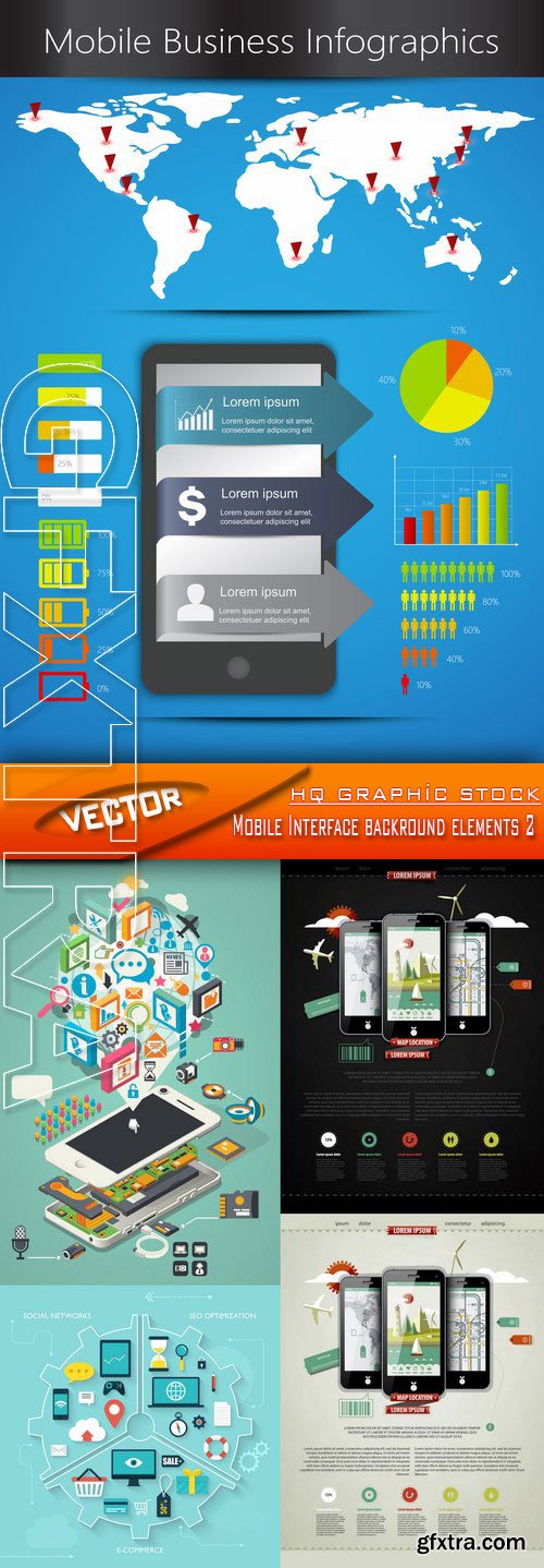 Stock Vector - Mobile Interface backround elements 2