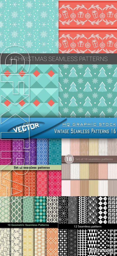 Stock Vector - Vintage Seamless Patterns 16