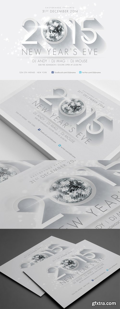 CreativeMarket - 2015 New Years Flyer Template 15337
