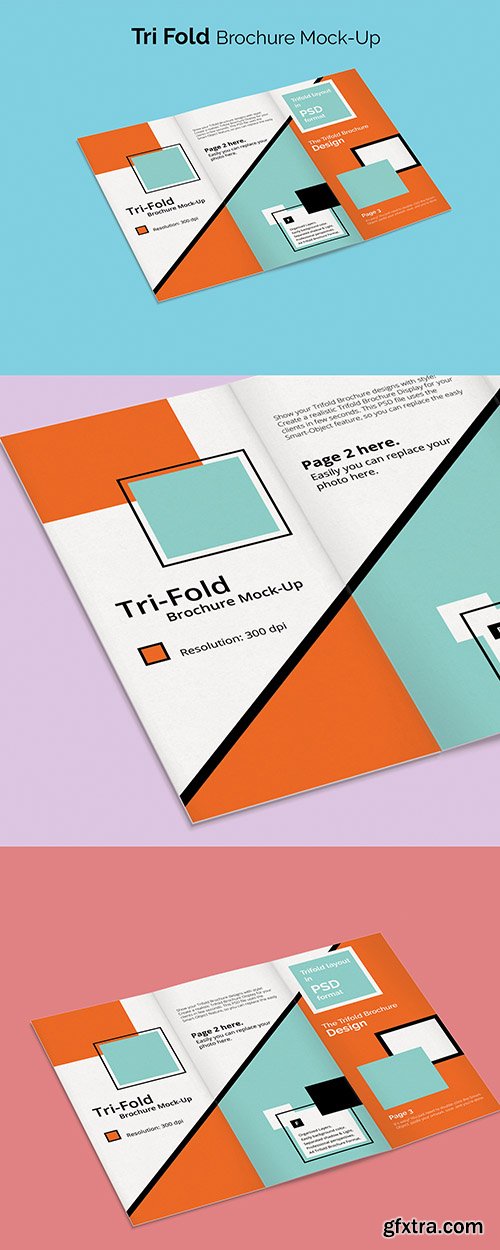 PSD Mock-Up - Tri Fold Brochure