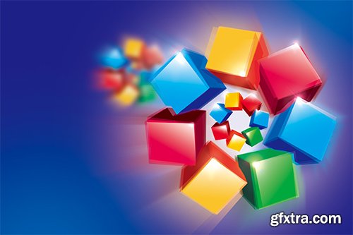 PSD Source - Multicolored Cubes