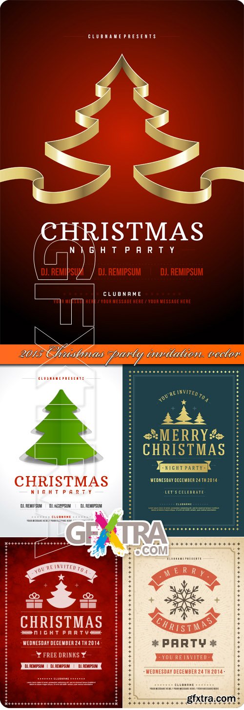 2015 Christmas party invitation vector