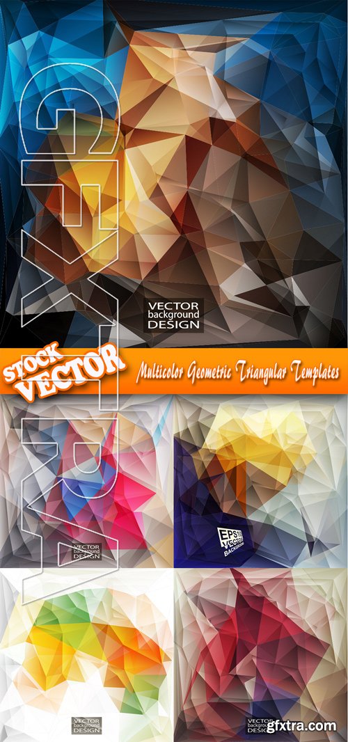 Stock Vector - Multicolor Geometric Triangular Templates