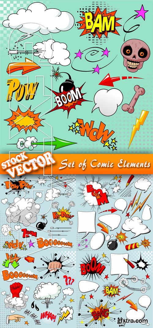 Stock Vector - Set of Comic Elements