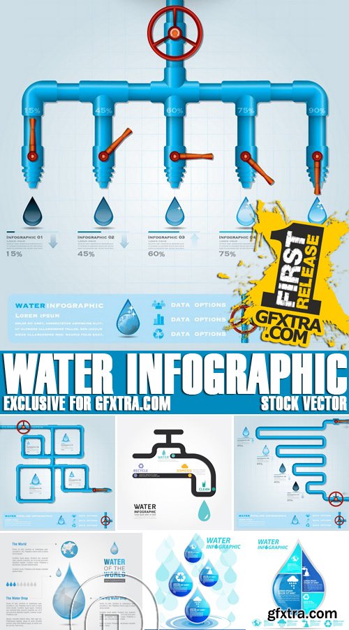 Stock Vectors - Water Infographic, 25xEPS