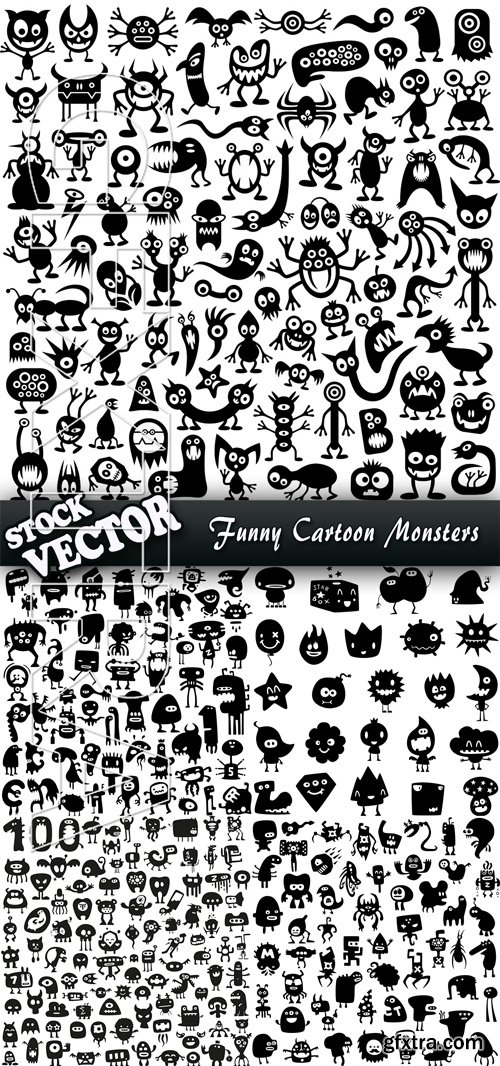 Stock Vector - Funny Cartoon Monsters