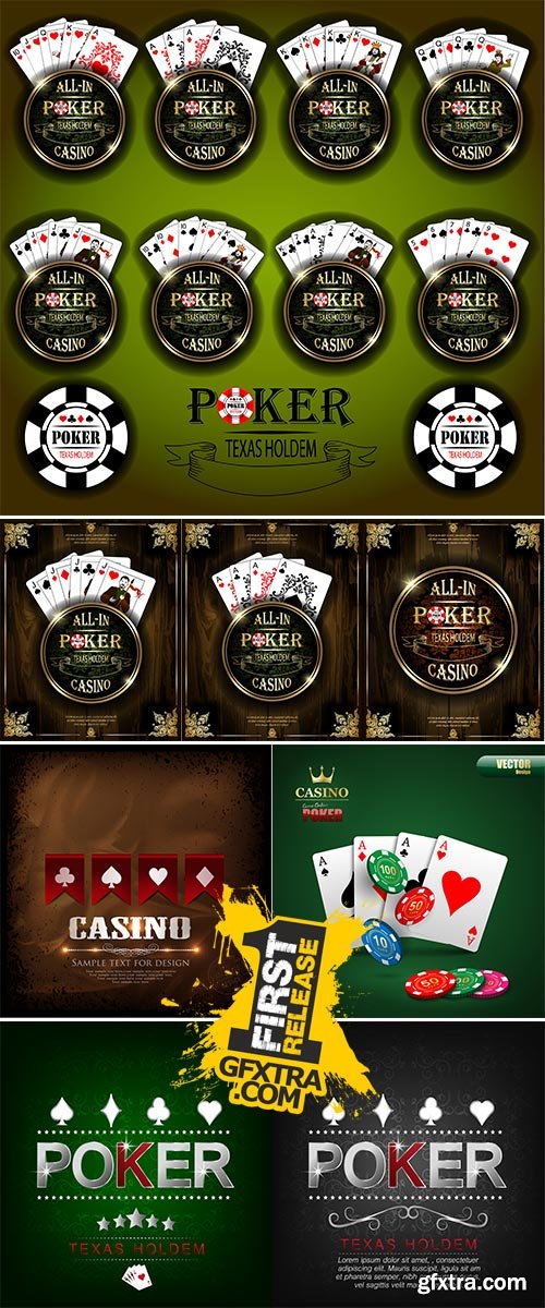 Stock Vector background, Poker and casino label
