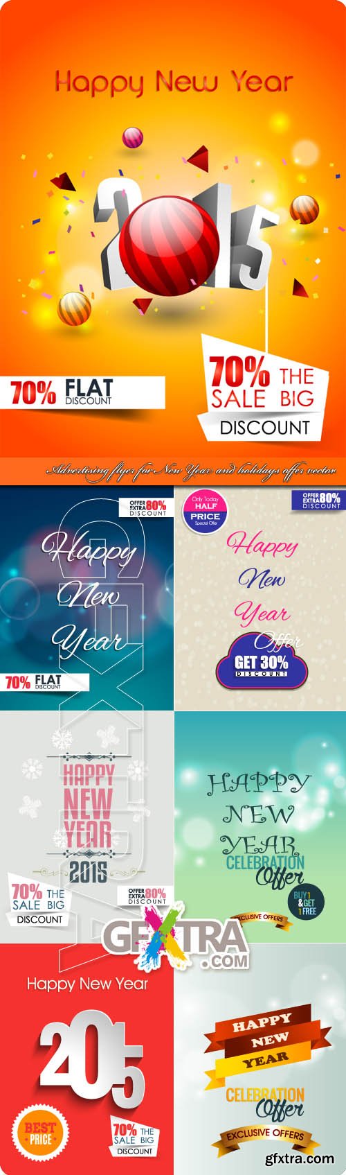Advertising flyer for New Year and holidays offer vector