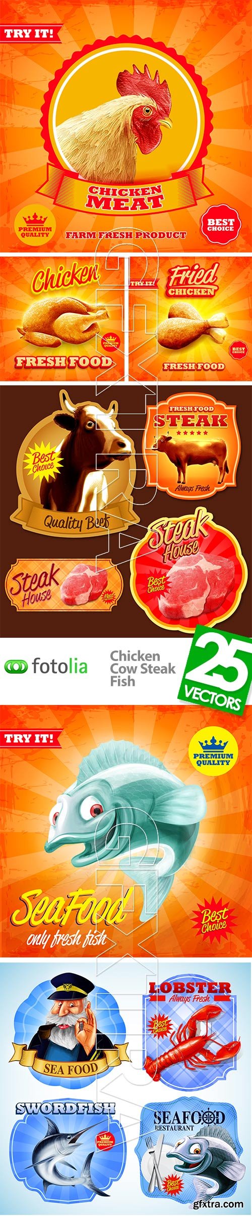 Chicken, Steaks and Fish 25xEPS