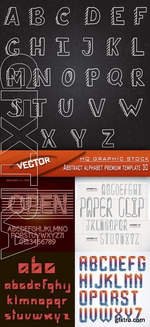 Stock Vector - Abstract alphabet premium template 30