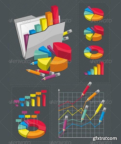 GraphicRiver - Infographic Set - Colorful Charts