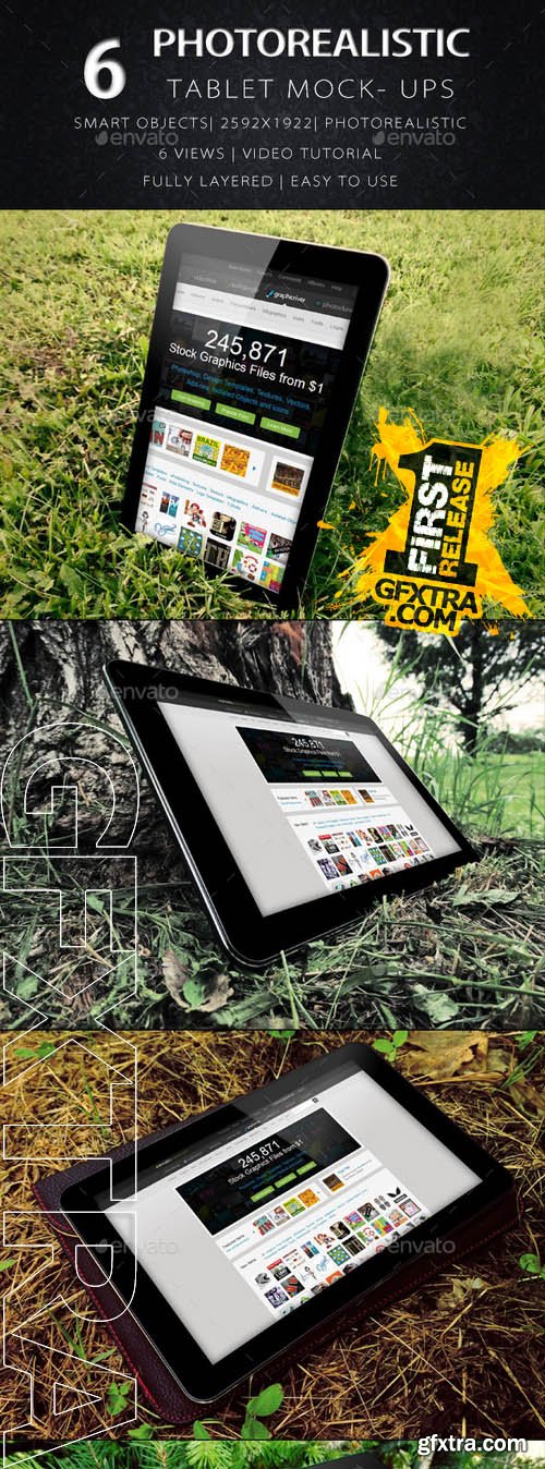 PhotoRealistic Tablet In Nature Mock Up - Graphicriver 7950089
