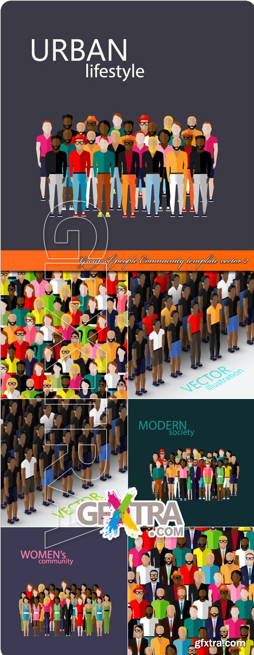 Group of people Community template vector 2