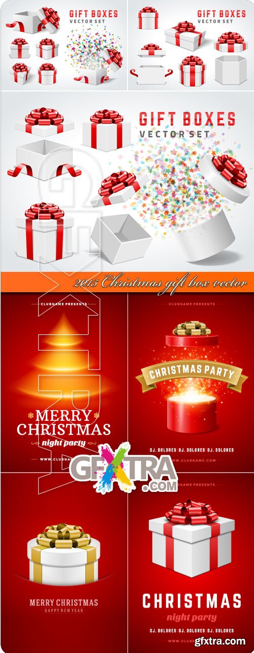 2015 Christmas gift box vector