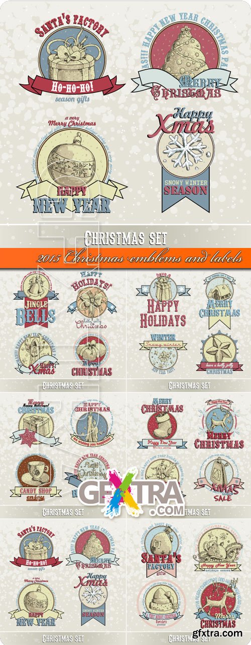 2015 Christmas emblems and labels vector