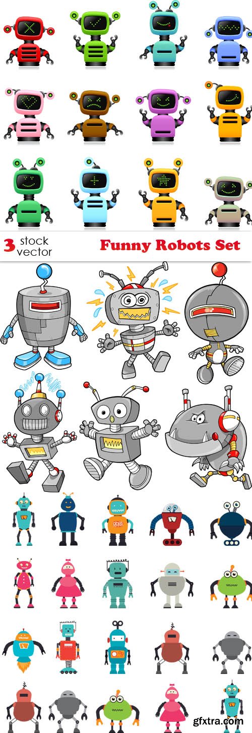 Vectors - Funny Robots Set