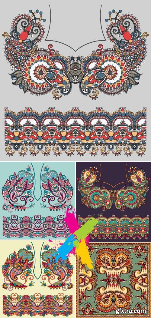 Color Ethnic Style Backgrounds Vector