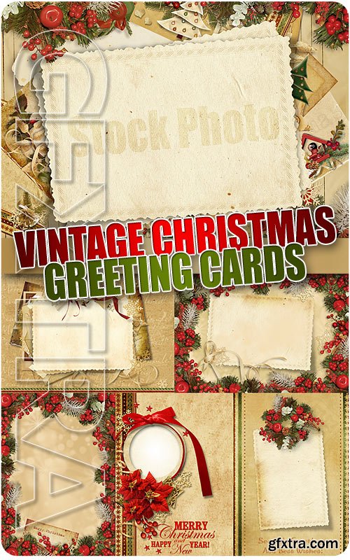 Vintage xmas greeting card - UHQ Stock Photo