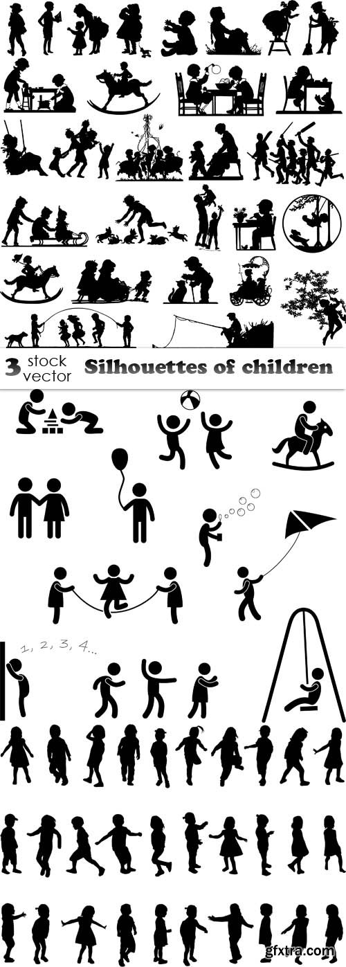 Vectors - Silhouettes of children