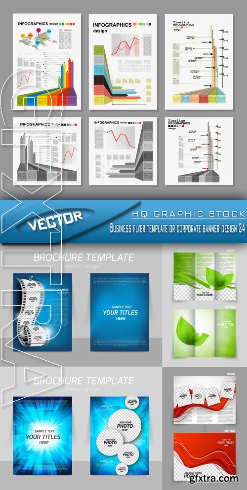 Stock Vector - Business flyer template or corporate banner design 24