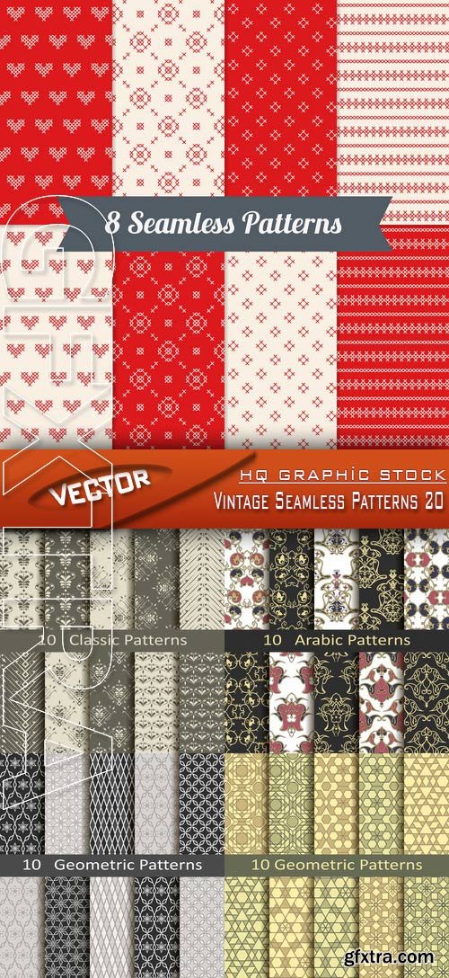 Stock Vector - Vintage Seamless Patterns 20