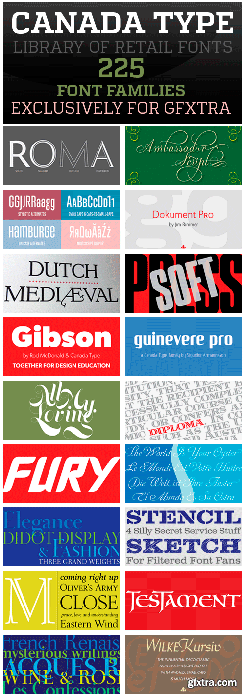 225 Font Families from Canada Type