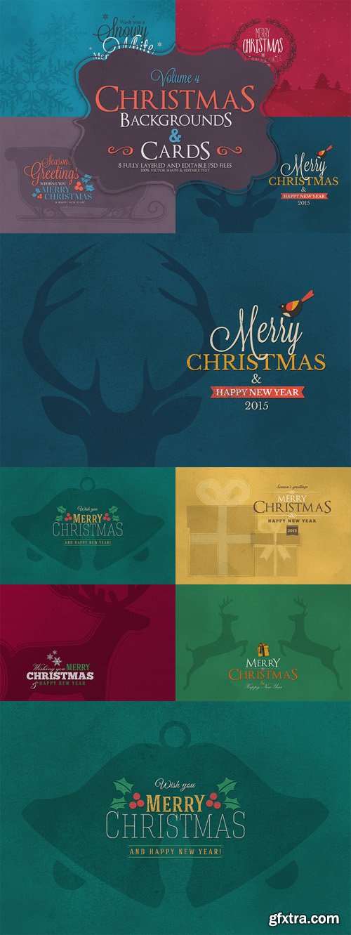 CreativeMarket - Christmas Background & Cards Vol.4 116582