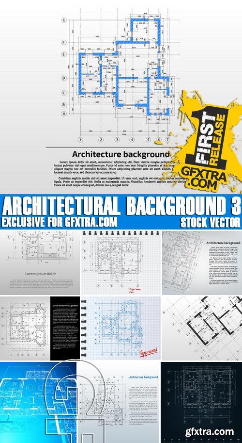 Stock Vectors - Architectural background 3, 25xEPS