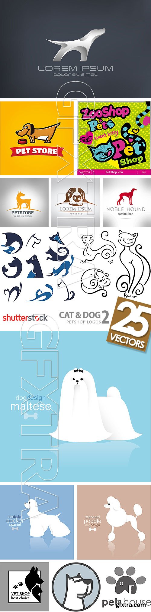 Cat & Dog Petshop Logos 2, 25xEPS
