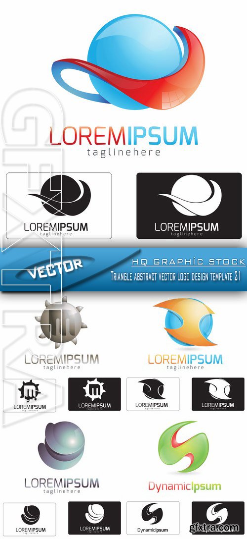 Stock Vector - Triangle abstract vector logo design template 21