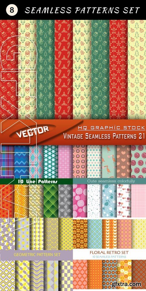 Stock Vector - Vintage Seamless Patterns 21