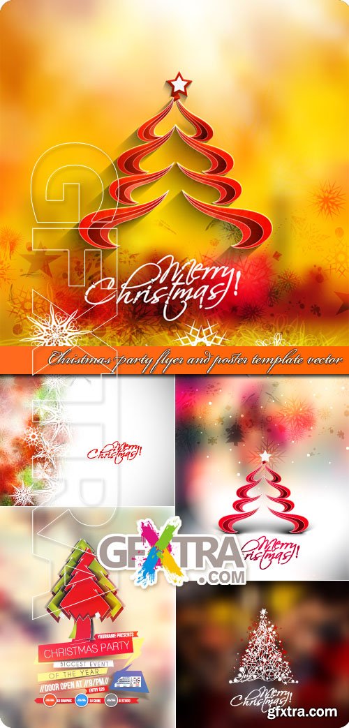 Christmas party flyer and poster template vector